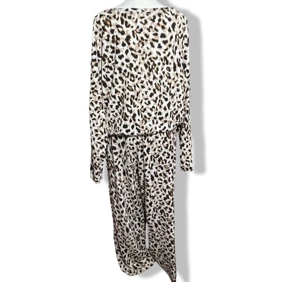 2 Piece Pajama Set, Soft & Cozy, Oversized Top, Drop Shoulder, Animal Print - Picture 3 of 10